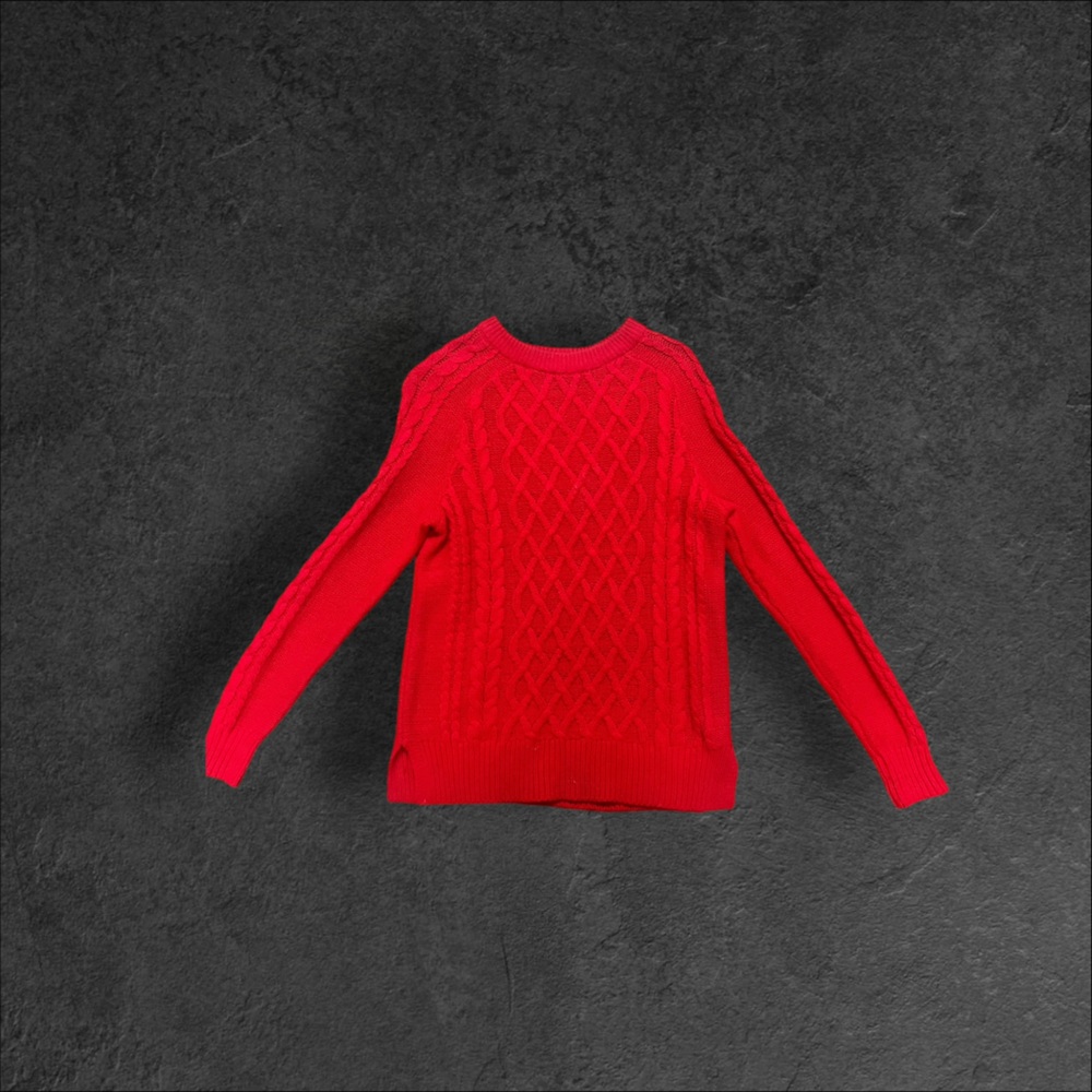 Red cable knit sweater XS